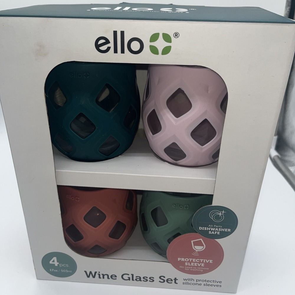 Ello Stemless Wine Glass Set 4 Glasses 17 Oz - Picture 15 of 15